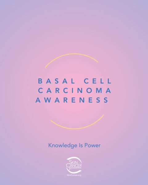 Basal cell carcinoma awareness poster with the text "Knowledge Is Power".